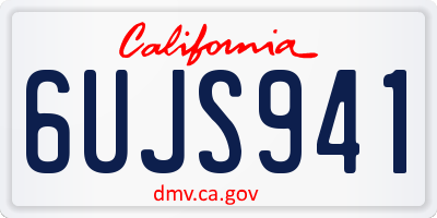 CA license plate 6UJS941