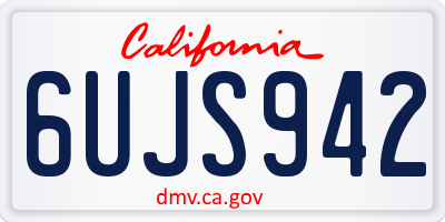 CA license plate 6UJS942