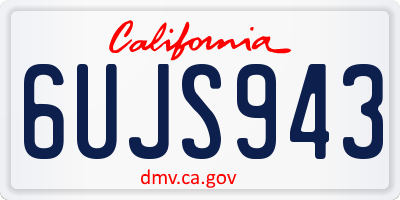 CA license plate 6UJS943