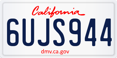 CA license plate 6UJS944