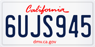 CA license plate 6UJS945