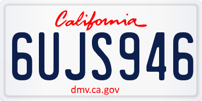 CA license plate 6UJS946