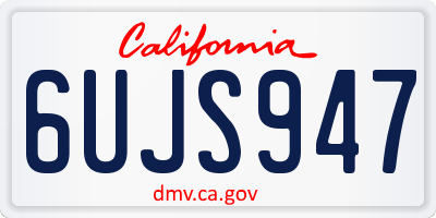 CA license plate 6UJS947