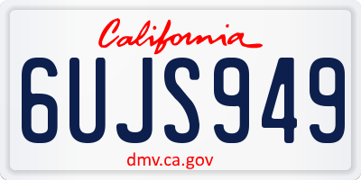 CA license plate 6UJS949