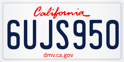 CA license plate 6UJS950