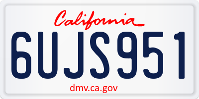 CA license plate 6UJS951