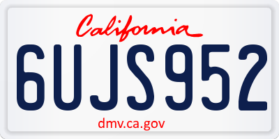 CA license plate 6UJS952