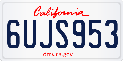 CA license plate 6UJS953