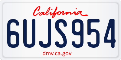 CA license plate 6UJS954