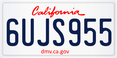 CA license plate 6UJS955