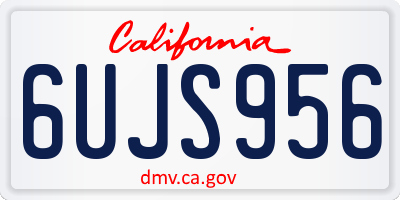 CA license plate 6UJS956
