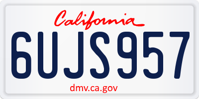 CA license plate 6UJS957