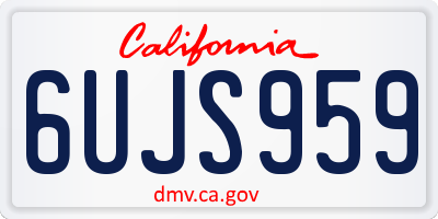 CA license plate 6UJS959