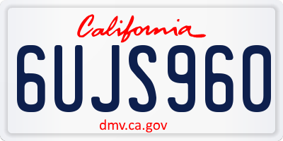 CA license plate 6UJS960