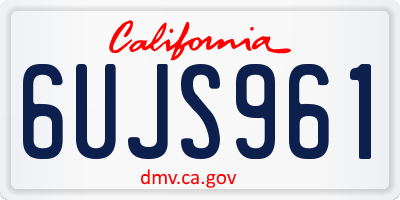 CA license plate 6UJS961