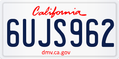 CA license plate 6UJS962