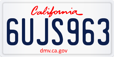 CA license plate 6UJS963