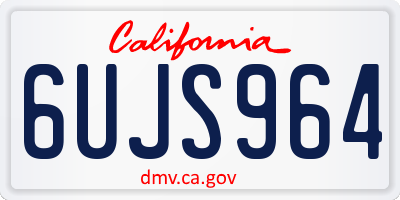 CA license plate 6UJS964