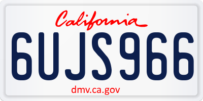 CA license plate 6UJS966