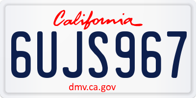 CA license plate 6UJS967
