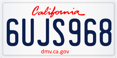 CA license plate 6UJS968
