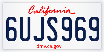 CA license plate 6UJS969