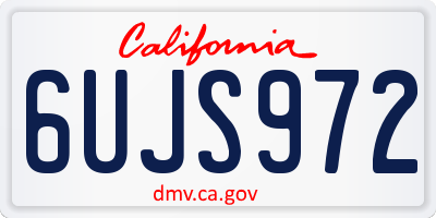 CA license plate 6UJS972