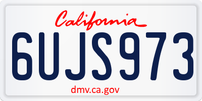 CA license plate 6UJS973