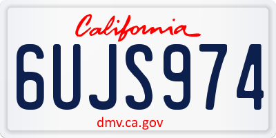 CA license plate 6UJS974
