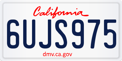 CA license plate 6UJS975