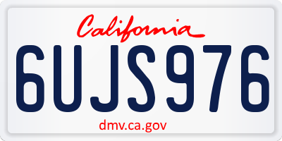 CA license plate 6UJS976