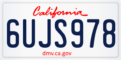 CA license plate 6UJS978