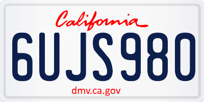 CA license plate 6UJS980