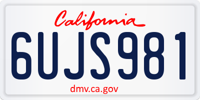 CA license plate 6UJS981
