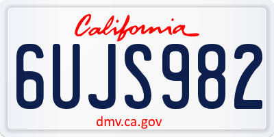 CA license plate 6UJS982