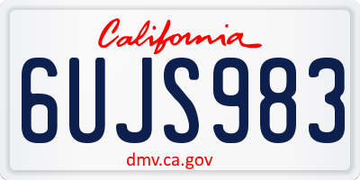 CA license plate 6UJS983