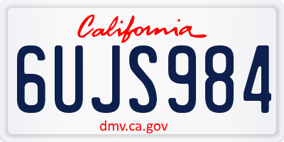 CA license plate 6UJS984