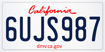 CA license plate 6UJS987