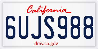 CA license plate 6UJS988