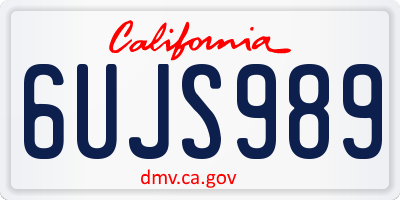 CA license plate 6UJS989