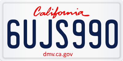 CA license plate 6UJS990