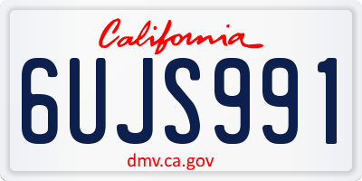 CA license plate 6UJS991