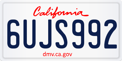 CA license plate 6UJS992