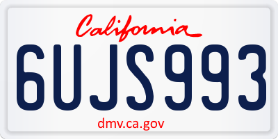 CA license plate 6UJS993