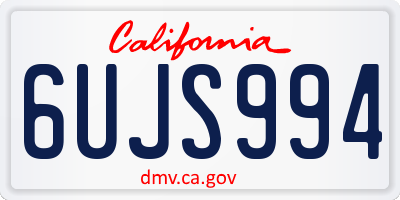 CA license plate 6UJS994