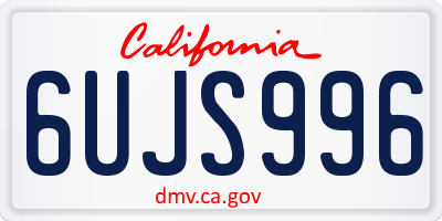 CA license plate 6UJS996