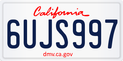 CA license plate 6UJS997