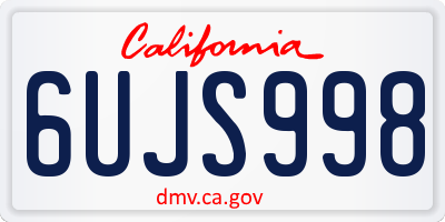 CA license plate 6UJS998