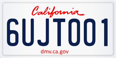 CA license plate 6UJT001