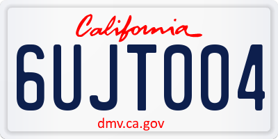 CA license plate 6UJT004